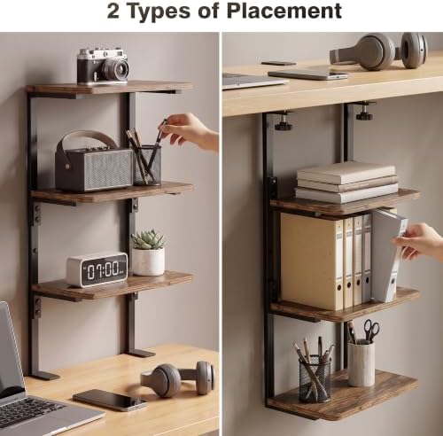 3-Tier Desk Shelf, Adjustable Clamp-On Desktop Organizer - Image 7