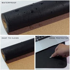Vyaaa 70.8"x15.7" PU Leather & Cork Large Desk Mat (Black) - XXL Extended Mouse pad, Reversible Desk Protector, Non-Slip Computer Desk pad for Office, Gaming, Home - Image 3