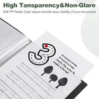 M&G 100-Pocket Binder with PP Plastic Sleeves A4(Black), Art Portfolio Folder with Clear Sheet Protectors, Display 200 Pages for Organizing Documents, 310x235x64mm - Image 4