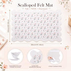Oat Color 36 x 24 Inch Scalloped Felt Bulletin Board, Primrose - Image 2