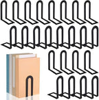 Chunful 24 Pcs Black Metal BookEnds Shelves, 5.5 x 3.75 x 2.25 in by Chunful