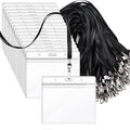 Segarty Lanyards with ID Holder, 100 Pack Horizontal Clear Plastic Badge Name Tags Key Card Holder, Black Strap Clips Waterproof Ziplock Nametag Protector for Women, Business, Office by Segarty