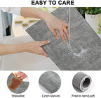 Leather Heat Resistant Placemats Set of 6 Waterproof Wipeable Washable PU Table Mats,Easy to Clean Anti-Slip (6, Light Grey) - Image 4