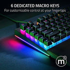 Razer BlackWidow V4 Mechanical Gaming Keyboard: Yellow Switches Linear & Silent-Chroma RGB - 6 Macro Keys - Magnetic Wrist Rest - Doubleshot ABS Keycaps - Multi-Function Roller &Media Keys (Renewed) - Image 4