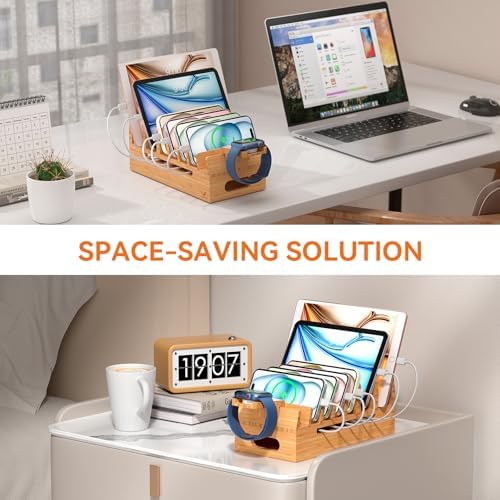 Pezin & Hulin Bamboo Charging Station for Multiple Device Phone Watch Stand - Image 5