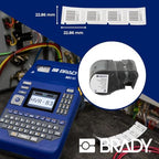Brady Authentic (M5-97-488) Solvent Resistant Polyester Labels 0.9 in H x 0.9 in W Black on White, 280 Labels. for use with The BMP51 and M511 Label Printers - Image 7