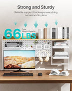PEGZONE Clamp on Desk Shelf, 44" Desktop Shelving System, White - Image 5