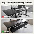 No Drill Under Desk Cable Management Tray, 48 Inch, Black - Image 5