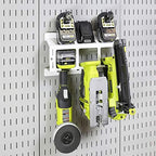 Wall Control Drill Holder Power Tool Storage Rack - Compact Impact Drill Battery Power Tool Pegboard Organizer Pegboard (White) - Image 2