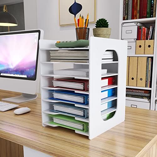 Natwind 7-Tier Office File Organizer For Desk,Paper Sorter,White by Natwind
