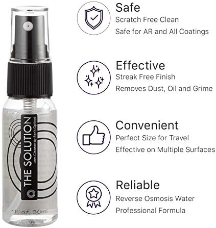 The Solution Lens Cleaner Spray | 6-1oz Alcohol Free Eyeglass Lens Cleaning Spray & 3 Microfiber Cleaning Cloth for Glasses, Lens, Screens - Image 3