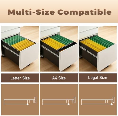 Approgreent 3 Drawer Mobile File Cabinets for Home Office - Image 6