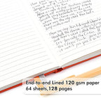 12 Pack Notebooks Journals Bulk with 12 Black Pens, Feela A5 Hardcover Notebook Classic Ruled Journal Set with Pen Holder for School Business Work Travel Writing, 120 GSM, 5.1”x8.3”, Orange - Image 3