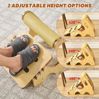 Foot Rest for Under Desk at Work- Adjustable Rocking Foot Stool with 3 Height Positions and Soft Crossbar, Ergonomic Wooden Footrest with Anti-Slip Surface for Home, Office - Image 3
