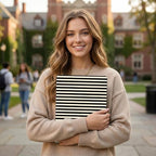 DONGKE Case for MacBook Air 13 Inch (2021-2018 Models A2337 M1/A2179/A1932), Black & Cream Stripes Hard Shell Case with Keyboard Protector, Compatible with Retina Display and Touch ID - Image 4