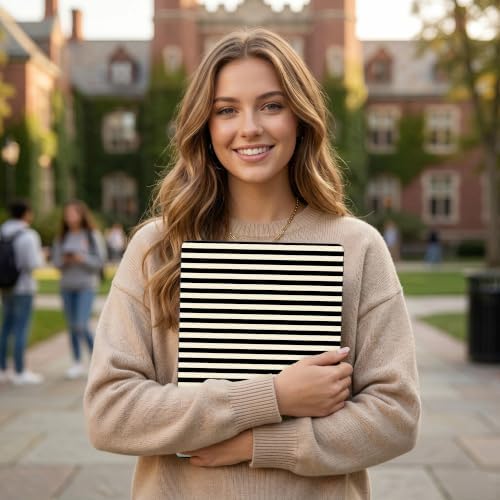 DONGKE Case for MacBook Pro 13 Inch (2026-2020 Models A2338 M2 M1/A2251/A2289), Black & Cream Stripes Hard Shell Case with Keyboard Protector, Compatible with Retina Display and Touch Bar - Image 4