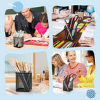 16 Pack Square Black Pen Holder, Metal Mesh Pencil Cups Bulk Pencil Holder Organizer Mesh Pen Holder for Desk Office Supplies School Classroom Desktop Accessories Makeup Brush - Image 6