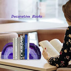 AMOYSTONE Purple Agate Bookends, Heavy Book Stoppers for Large Hardcover - Image 6