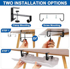 Chumia Under Desk Cable Management Tray No Drill, Beige, 28 Inch - Image 4