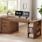 SEDETA 55.1" Farmhouse Executive Office Desk with 3 Drawers for Home Office by SEDETA