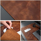 Jersey Genuine Calfskin Leather Desk Pad, Office Desk Mat with Non-Slip Bottom, Smooth Surface for Mouse & Keyboard, Desk Protector (14.6x31.5 inches) (Antic Tan) - Image 5