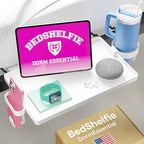 BedShelfie Bedside Shelf for Dorm Room - Dorm Essential, White by BedShelfie
