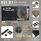 Leather Desk Mat Set (32x16) - Full Grain Large Computer Gaming Mouse Pad - Image 2
