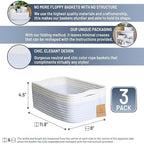 NaturalCozy 11.8"x8"x4.5” Rectangle Storage Baskets for Shelves 3 Pack | Cotton Rope Woven Small Baskets for Organizing | Small Storage Bins for Nursery, Bathroom, Closet, Shelf, Decorative, Gift - Image 2