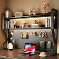 Desk Shelf, 53.1" L 2-Tier Desktop Organizer Desk Hutch Storage Rack with Hole Plate Multi-Functional Workstation Organizer Bookcase Computer Desk for Home Office Dorm Top of Desk by Unknown