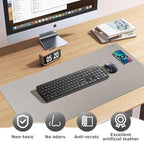 Wireless Charging Mouse Pad Firelison 2 in 1 Leather Multifunctional Office Desk Pad with Non-Slip Rubber Base, Waterproof Desk pad for Computers/Office/Work/Home/Decor（ 32" x 16"Grey - R） - Image 5