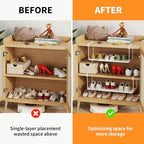 2 Pack Expandable Under Cabinet Shelf, Under Shelf Storage with 0.94 Inches Thick Clips for Kitchen Cupboard, Metal Hanging Under Desk Basket for Laundry Room, Cabinet, Shoe Rack - Image 6