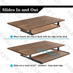 FRMSAET Under Desk 20/24/30 inch Keyboard Drawer Platform (30 in, Brown) - Image 3