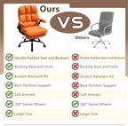 Comfy Office Chair Soft and Double Cushioned Ergonomic Computer Desk Chairs for Long Hours Executive Office Chair with Flip-up Armrests and Height Adjustment for Home Office Orange - Image 5