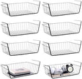 8 Pack Hanging Under Shelf Storage Basket, Steel Hanging Wire Rack Storage Baskets, Slide-in Baskets Organizer for Kitchen Cabinet Desk Organizer Storage, Space Saving, 16"D x 9"W x 5.9"H by Unknown