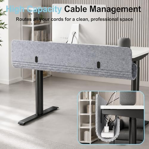 47.2" Under Desk Cable Management Tray, No Drill Cable Organizer for Table - Image 4