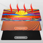 Heated Mouse Pad Hand Warmer, Warm Desk Pad Mousepad Desk Mat with 3 Levels Heating and 3 Hours Auto Shut Down 31.5 x 13 inch PU Leather Warmer Keyboard Mat for Gaming Laptop Office Home, A Art Sun - Image 4