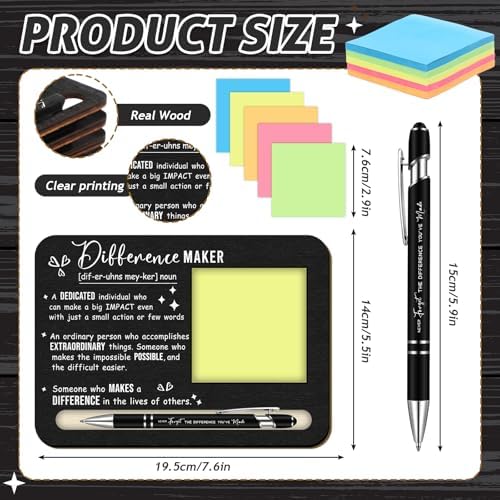 Kosiz 10 Set Wooden Sticky Note Holder Kit, Difference, Black - Image 2