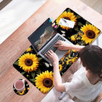 Mouse Pad,Large Desk Mat Set, 4in1 XL Mousepad + Keyboard Wrist Rest+Mouse Wrist Rest+Coaster with Ergonomic Desk Pad for Home Office Table Computer Cover -Sunflower Butterfly - Image 7