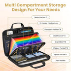 Fireproof Document Box with Lock, Hard case Fireproof File Organizer with 13 Pocket Accordion File Folders, Portable Safe Box - Image 5