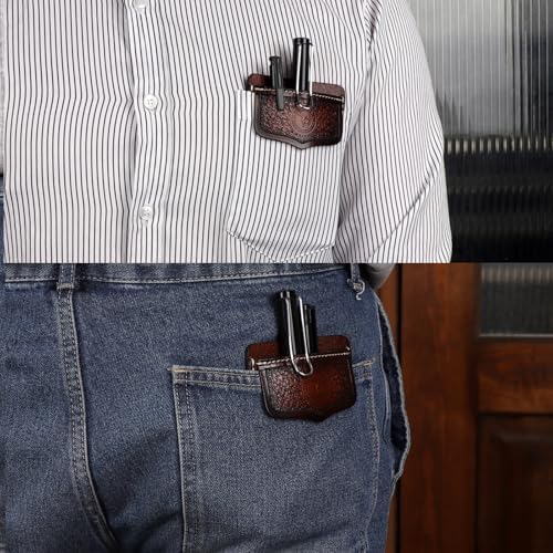 Tourbon Genuine Leather Pocket Protector for Men Durable Tool Pouch for Jeans Shirts Pocket Sleeve for Pens and Tools - Image 3