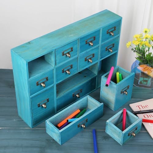 Apothecary Drawers Apothecary Cabinet with Drawers, Blue - Image 2