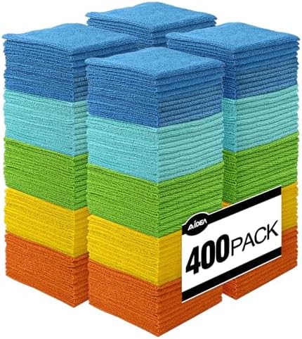 AIDEA Microfiber Cleaning Cloth-400PK, Microfiber Towels for Cars, 12"×12" by AIDEAHOME