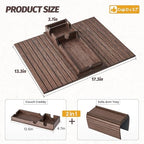 GEHE Detachable Couch Cup Holder, Anti Falling Sofa Arm Tray, Natural Bamboo Sofa Cup Holder More Safe for You Family, Portable Couch Arm Tray Armrest Table for Remote, Snacks, Phone, Drinks - Image 2