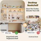 Desktop Hutch Bookshelf, 4-Tier Metal Desk Shelf for Top of Desk - Image 3