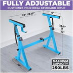 Liquid Stands Piano Keyboard Stand - Z Style Adjustable and Portable Heavy Duty Music Stand for Kids and Adults -Fits 54-88 Key Electric Pianos - Sturdy Musical Keyboard Stand (Light Blue) - Image 2