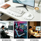 Cloud Keyboard Wrist Rest with Sloped Keyboard Pad, Ergonomic 3-in-1 Mouse Pad with Wrist Support and Coaster, Non-Slip Memory Foam Desk Mat Set for Mechanical Keyboard, Office & Gaming,White - Image 6