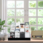 Queekay 6 Tier Wire Countertop Rack black Comic Book Holders Wide Wire Magazine Rack Tabletop Display Stand for Table Top Book Brochure Literature Comic Greeting Card Shelf Holder Stand - Image 6