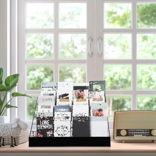 Queekay 6 Tier Wire Countertop Rack black Comic Book Holders Wide Wire Magazine Rack Tabletop Display Stand for Table Top Book Brochure Literature Comic Greeting Card Shelf Holder Stand - Image 6