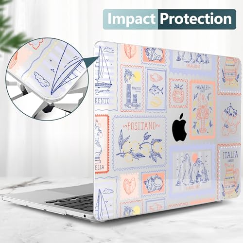 DONGKE Compatible with MacBook Pro 13 inch Case 2024 2023-2020 Release A2338 M2/M1 A2251 A2289 with Retina Display & Touch ID, Plastic Hard Shell & Keyboard Cover & Screen Film - Italy Stamp - Image 6