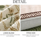 ISAENNE Vintage Linen Throw Pillow Cover,Set of 2,18"x18"-Serenity A - Image 4